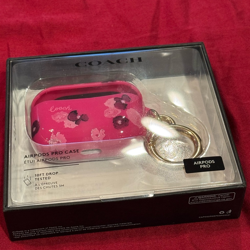 NEW IN BOX! Coach Floral Pink AirPods Pro Case - Picture 3 of 3